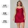Womens Satin Chiffon Sleep Dress Plus Size V-Neck Sleeveless Nightgown Home Lounge Comfort