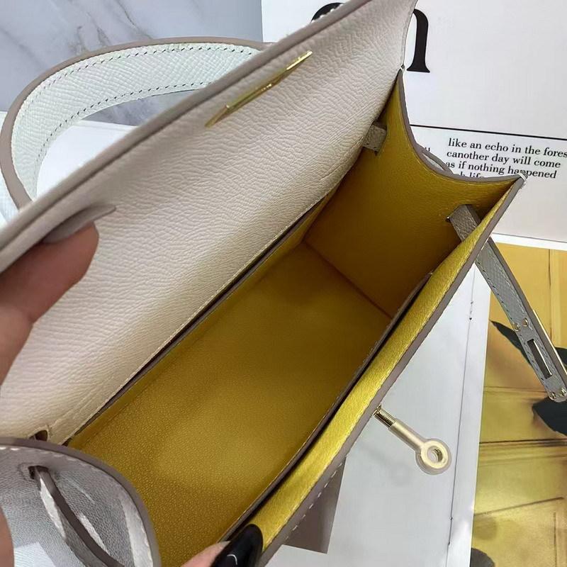 Erste Schicht Rindsleder Handflächenmuster Zweite Generation Kelli Tasche tragbare Schulter-Umhängetasche mit doppeltem Schultergurt (M09KL)