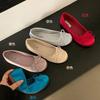Fashion Fashion Silk Women Ballet Flats Shoes Luxury Designer Shallow Female Round Toe Butterfly-Knot Ladies Slides Shoes