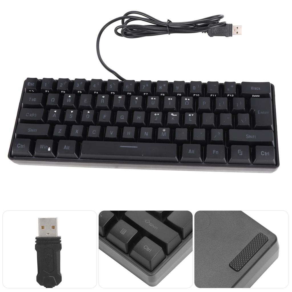 V700 Keyboard USB RGB Backlight Gaming Keyboard with 61 Keys for Laptop Desktop