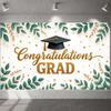 Grad Ceremony Backdrop Golden Dots Congratulation Banner Grad Display Grad Cap Design Graduation Banner For Graduate Celebration