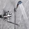 Long Nozzle Bathroom Kit Dual Spout Shower Tap Set Bathtub Shower Faucet Set Bathroom Upgrade
