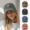 Sunflower Printed Baseball Cap Washed Cotton Sun Hat Vintage Dad Hat  For Women Man