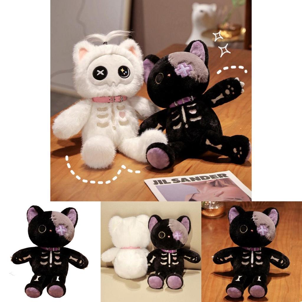 New Stock Skull Cat Plush Toy Glowing And Cute Cartoon Gift For Couples Ideal For Christmas And Valentine's Day