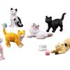 3/6PCS Cat Ornament Animal Miniature Fairy Garden Decoration Kitten Figurine Home Decor Accessories DIY Micro Landscape Resin