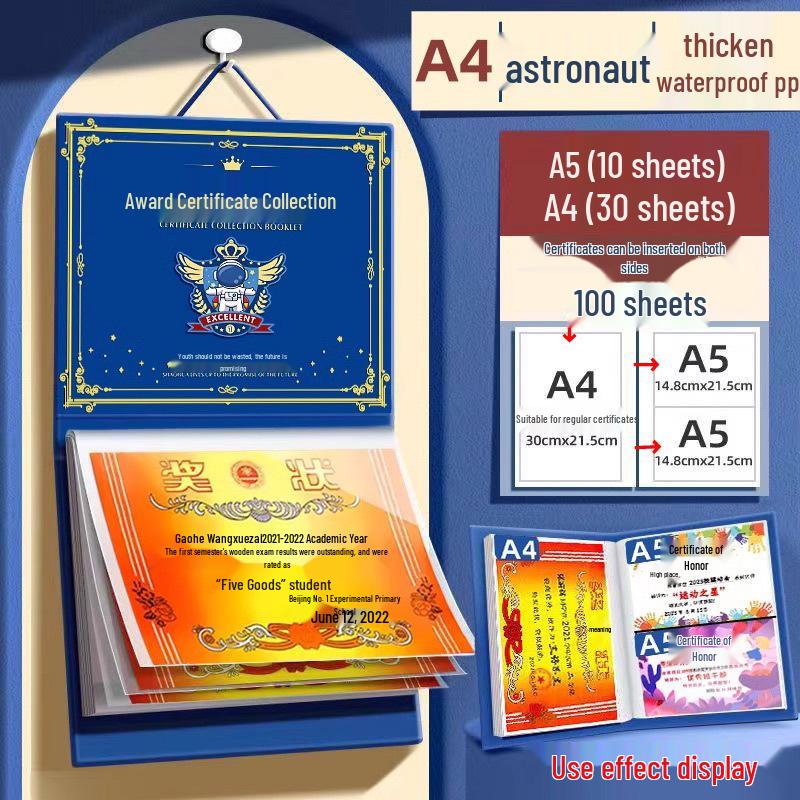 A4/A5 Award Certificate & Photo Album for Students A4 (30 pages) + A5 (10 pages) синий