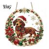 Decorative Hanging Ornaments for Home Christmas Diamond Art Ornament, 2D Acrylic Pearl Painting Chain Pattern Suncatcher, Holiday Window Pendant Wall