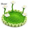 Decorative Tea Cup Pad Blooming Crochet Coaster, Handmade 3D Flower Mat for Coffee Mug Rug Tea, Cotton Yarn Drink Floral Table Decor Desk Protector