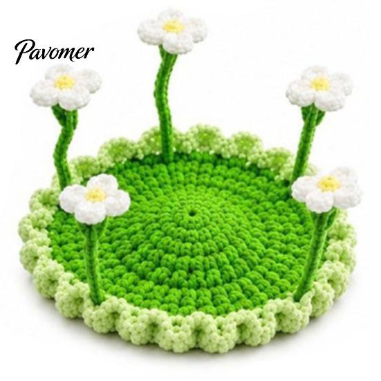 Decorative Tea Cup Pad Blooming Crochet Coaster, Handmade 3D Flower Mat for Coffee Mug Rug Tea, Cotton Yarn Drink Floral Table Decor Desk Protector