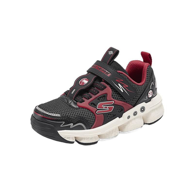 Skechers Kids Mesh Comfortable Lightweight Non-Slip Durable Low-Top Training Shoes Kids sneakers Black Red 407117L-BKRD