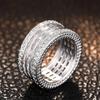 Huitan Brilliant Wedding Engagement Rings for Women Full Inlaid CZ Aesthetic Exquisite Finger Accessories Delicate Party Jewelry