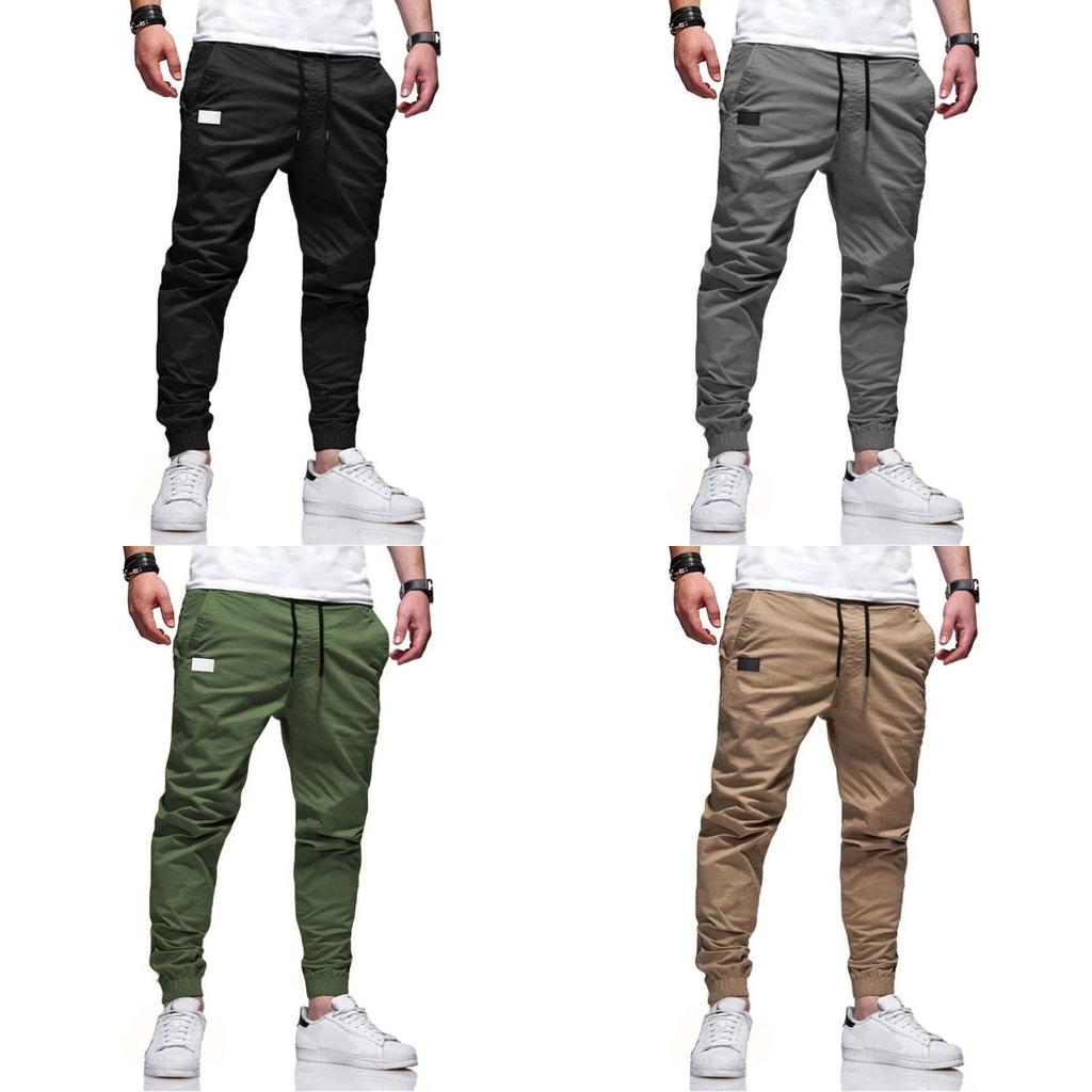 Men Cargo Pants With Drawstring For Casual Wear In Cotton Blend Fabric For Youth