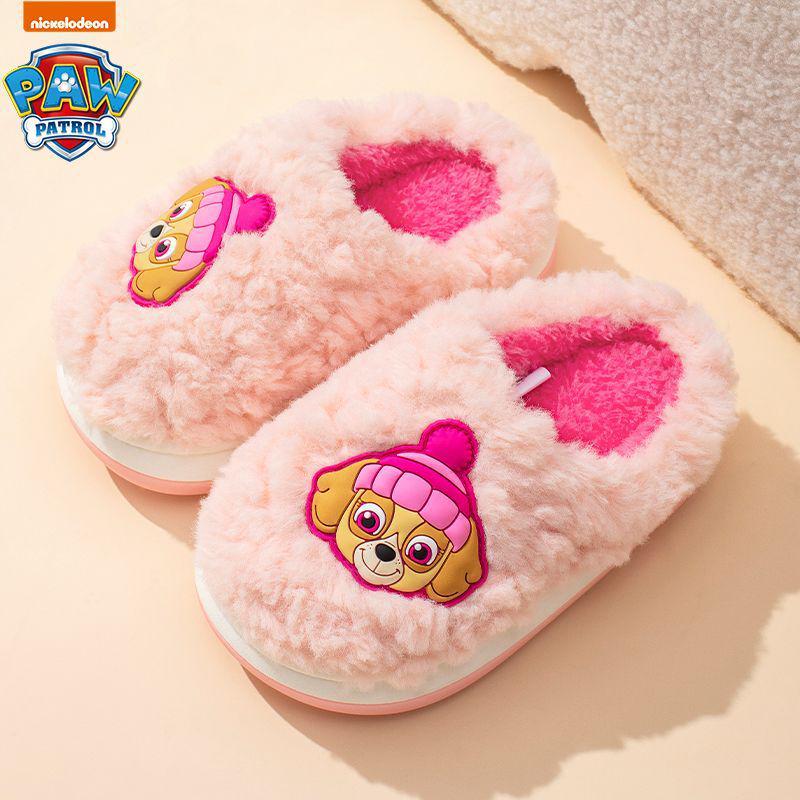 Paw Patrol Kinder rutschfeste Winter-Fellhausschuhe - Warm Baumwolle für Jungen & Mädchen