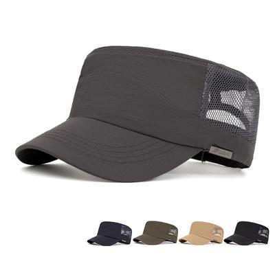 Men's Summer Hat Outdoor Quick-Drying Net Breathable Sunscreen Flat Hat Sunshade Cap