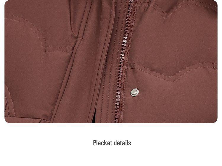 Women's Black Down Jacket: Mid-Age Style with Removable Hood and Large Pockets, Thickened for Extra Warmth