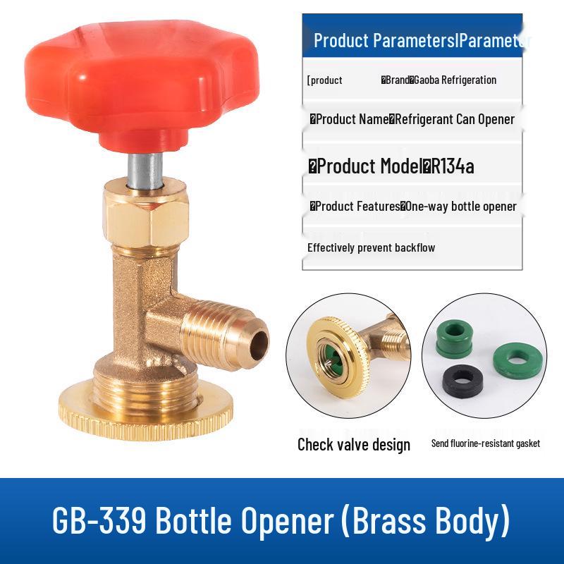 Car AC Refrigerant Refill Adapter Valve for R134a - Adjustable High/Low Pressure