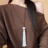 Lange Kordel Anhänger Halsketten Stein Runde Perle Pullover Kette Party Schmuck Geschenk