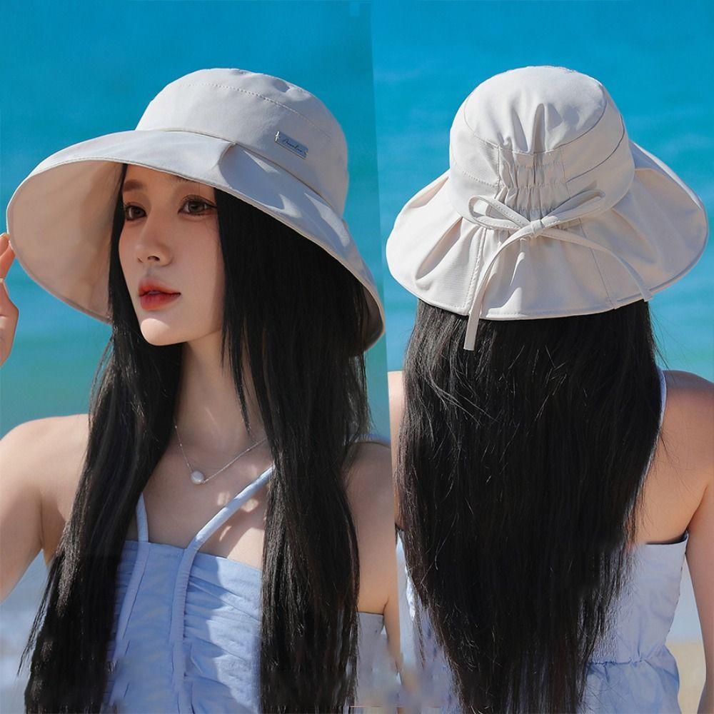 

Рыбацкая шляпа с бантом, складная пляжная шляпа, повседневная летняя шляпа Bucekt