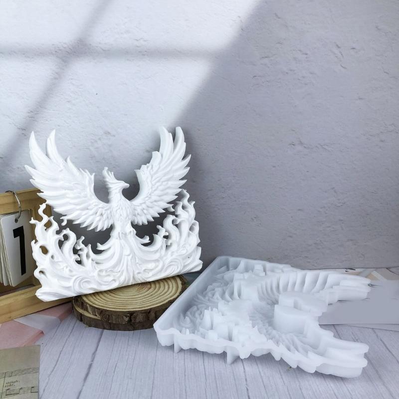 Multifuntional 3D Silicone Mold Phoenixes Shape Easy Releasing Molds for Candle Soap and Cake Suitable for Home Decors