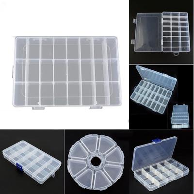 Plastic Box Compartment Transparent Fishing Tackle Jewelry Earring Beads Storage