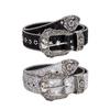 Personality Gothic Rhinestone Belts For Women Girl Fashion Pu Leather Belts Western Cowboy Y2K Retro Jeans Skirt Decor Waistband