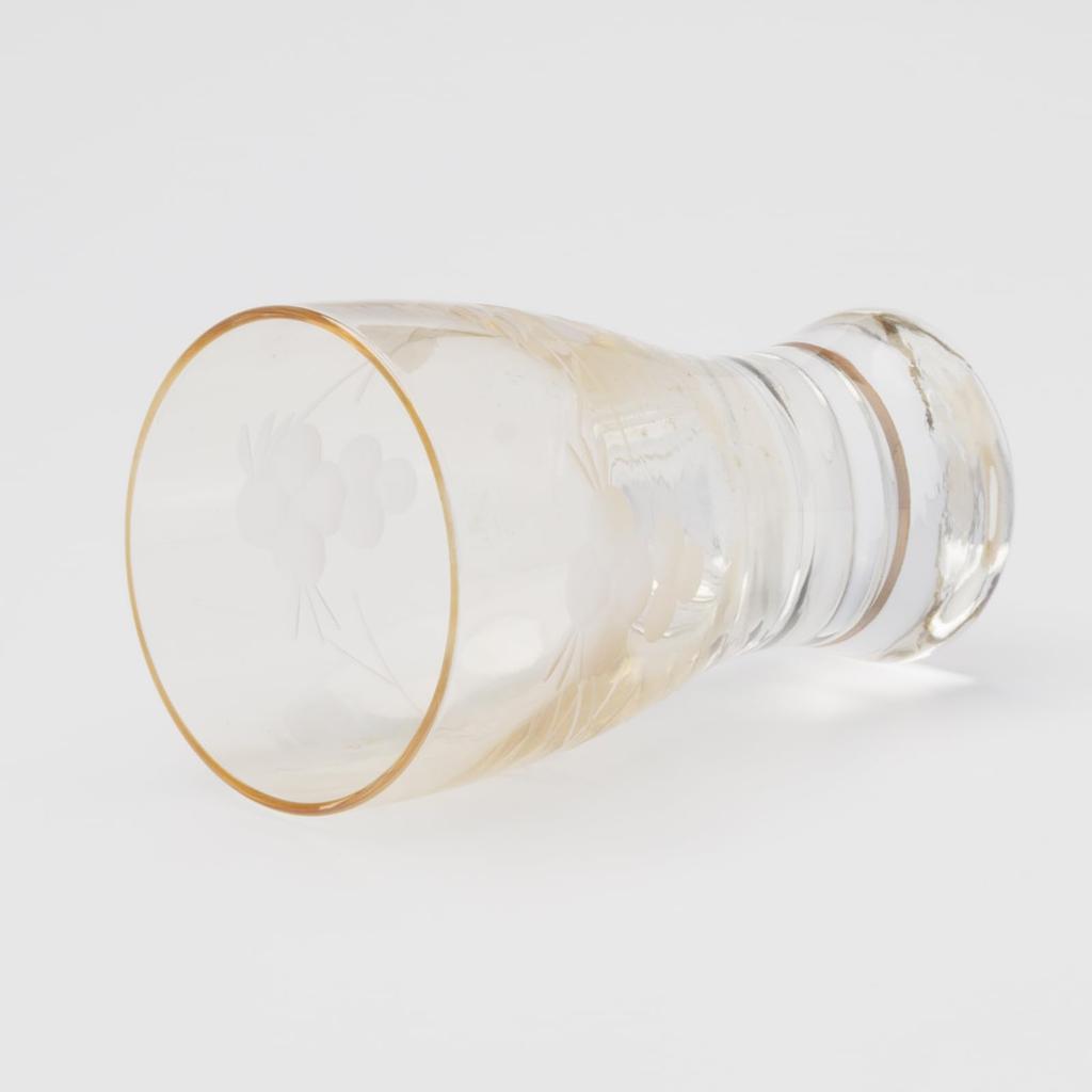 Otsuka Glass "Colorful Poem" Sake Glass, Approximately 70ml, Long Cup, Hana Kiriko Amber Brown, Made In Japan, 07603-15-1AMB-1P