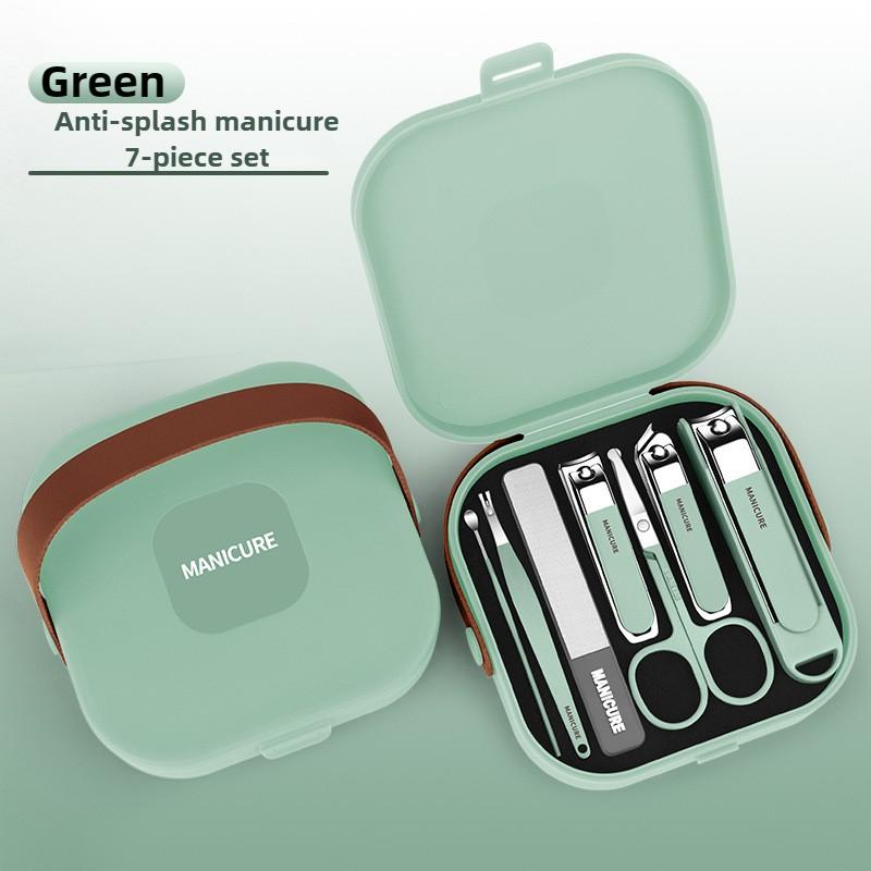 Complete 7 Pcs Set Manicure Kit Nail Clippers with Clippers Cuticle Pusher & Trimmer portable Gift For Women and Men