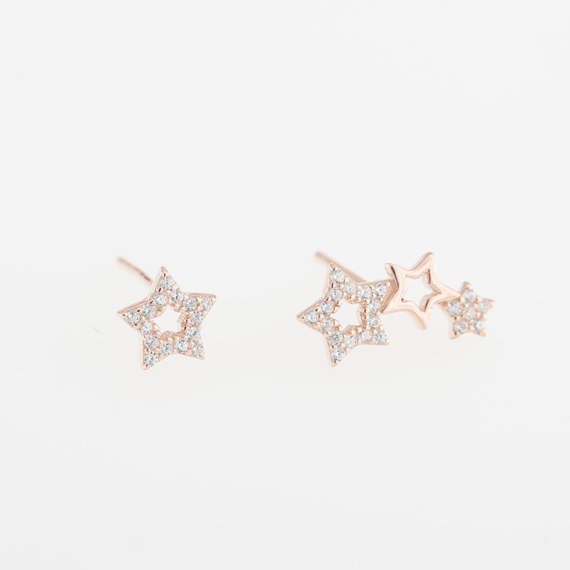 AB Style Diamond Hollow Five-pointed Star Earrings for Women New Creative Personality Fashion Temperament Earrings