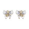 Korean Exquisite Butterfly Stud Earrings For Women Shiny Crystal Zircon Butterfly Versatile Love Heart Earring Party Jewelry