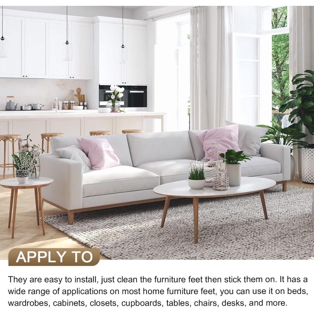 Ślizgacze do mebli (70x19mm) 10 szt., Prostokątne samoprzylepne podkładki ochronne na podłogę - do mebli, dywanów