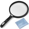 Akindou Large Magnifying Magnifying Reading No 13cm Lightweight Rubber Grip for Cleaning Cloth Perfect for and Newspapers Glass, Glass, Glasses,