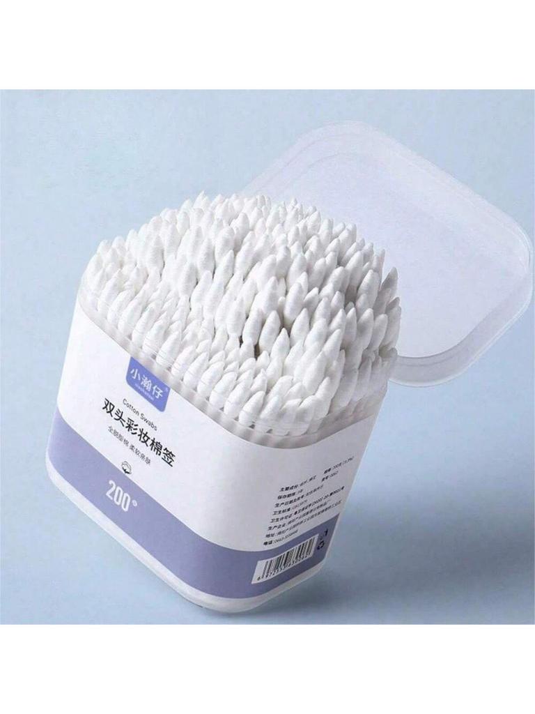 200 Pieces Of Boxed Colored Makeup Remover Swabs Eyeliner Cleaning Double Head Spiral Pointed Swabs