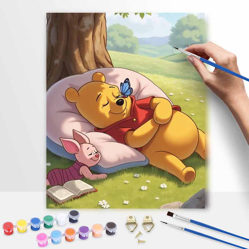 Disney Winnie The Pooh Paint By Number Kit Drawing Canvas DIY Picture Home Decor Painting Wall Art Oil Craft Gift Relaxing Hobby Fun