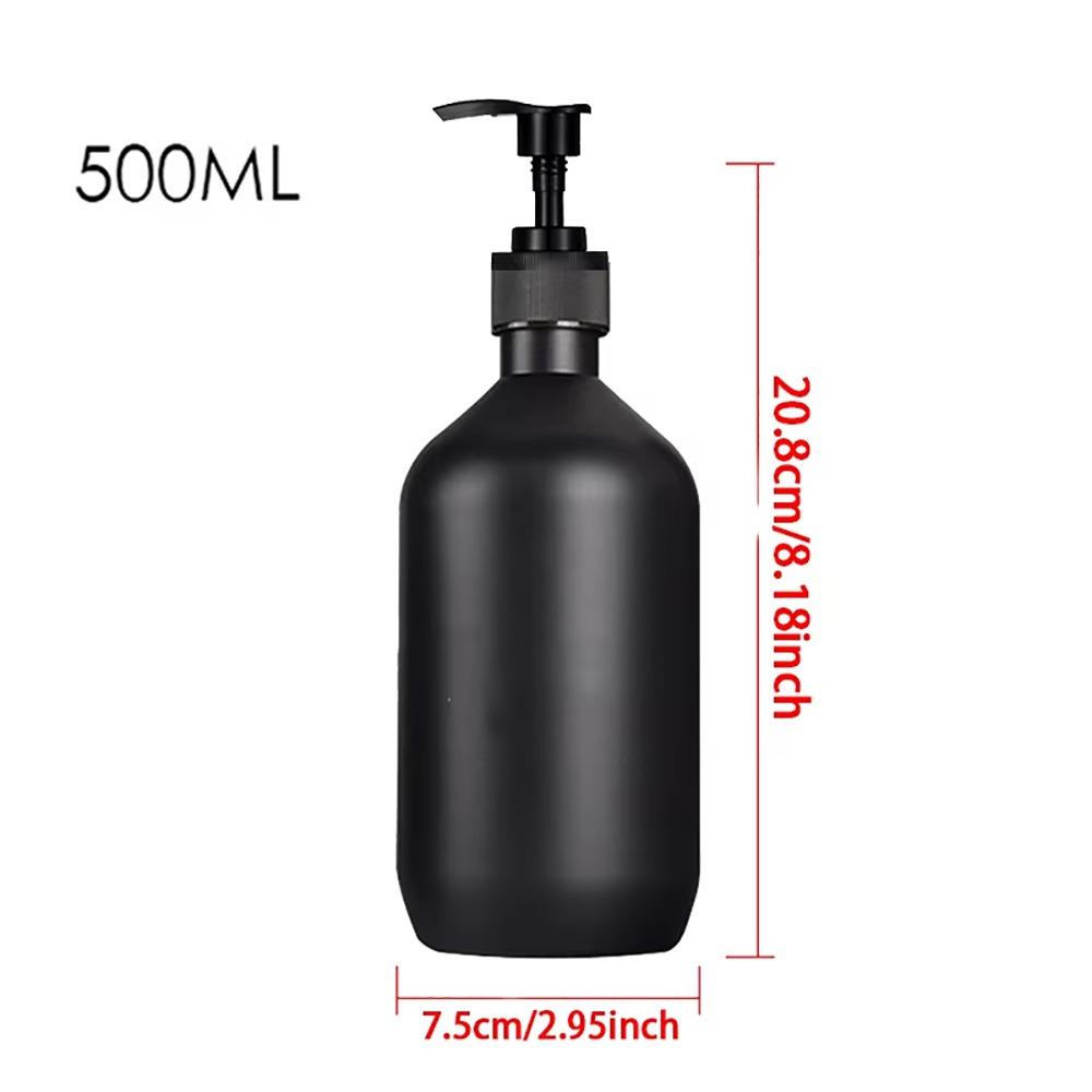 1Pcs 300/500ML Soap Dispenser Matte Black Liquid Pump Bottle  for Bathroom Supplies Hotel
