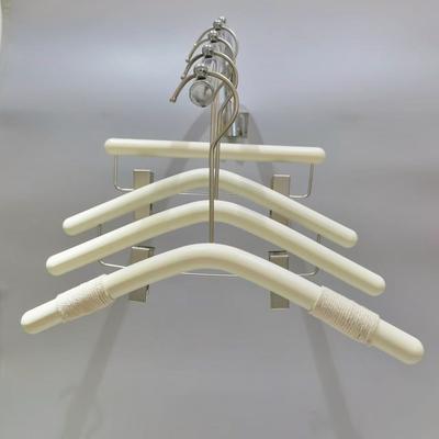 Clothing Store Special Children'S Milk White Plastic Imitation Beige Hanger Bold Non-Marking Clothes Support Pants Clip To Formulate Logo