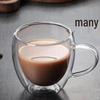 Double-Walled Borosilicate Glass Mug with Handle - Insulated, Transparent, Large Capacity Coffee & Milk Cup