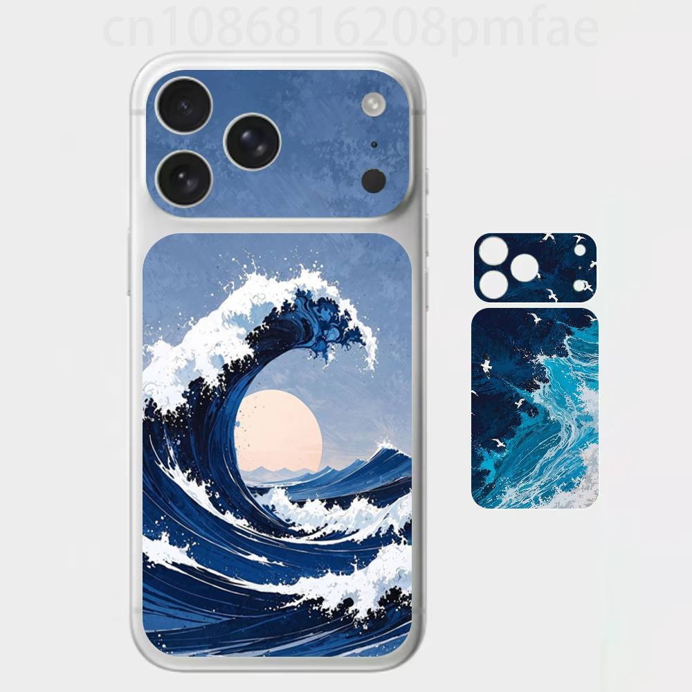 

Modern Art Wave Premium Skin Wrap for iPhone 17 Pro/Max, Back Frame Camera Protective Decal (Not Case) iPhone17pro