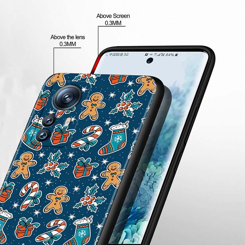 Christmas Cartoon Pattern For Xiaomi Mi 15 14 13 13T 12 12T 12S 11 11i 11T Pro Ultra Lite 5G Black Soft Phone Case