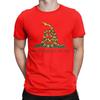 Novelty Don't Tread On Me Snake Flag T-Shirt Men Round Neck Cotton T Shirt Short Sleeve Tee Shirt Summer Tops