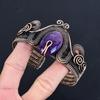 Amethyst Cuff Bracelet Real Gemstone Bangle, 999 Copper Wire Wrapped Bracelet Handmade Jewelry, Adjustable Bangle For Gift Women Jewelry