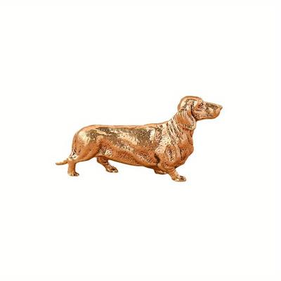 Brass Sausage Dog Ornament Home Office Desktop Small Ornaments Tea Pet Zodiac Dog Brass Crafts.