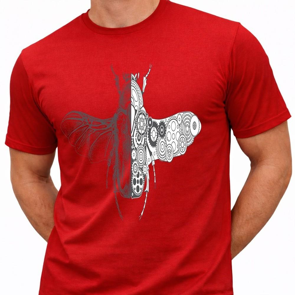 Steampunk Moth T Shirt Gothic Clockwork Insect Graphic Tee Victorian Dark Art S