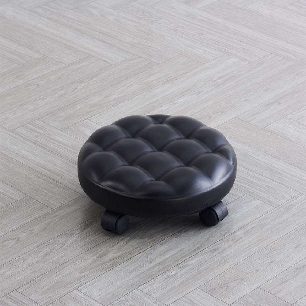 Universal Low Stool with Wheel Multicolors Swivel Wheel Stool High Quality Leather Rotating Chair