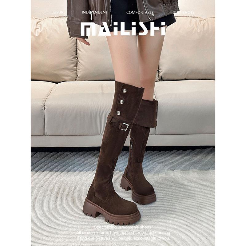 New knee boots spring and autumn high heel boots versatile and thin high knight boots small fashion versatile