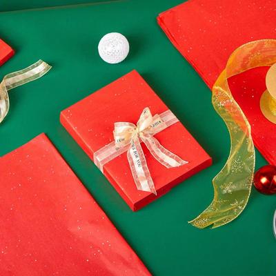 40 Sheets Tissue Paper Red for Gift Bags Packaging Glitter Art Tissue Paper for Thanksgiving, Birthday, Wedding, And Party Décor