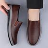 Summer Soft Flats Punching Split Leather Shoes Men Round Toe Moccasin Loafers Man Business Office Casual Shoes Fashion Footwear