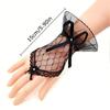 Damen Schleife Band Abendparty Kurze Handschuhe Einfarbig Halbfinger Design Mode Accessoires Spitze Mesh Kostümball 1 Paar