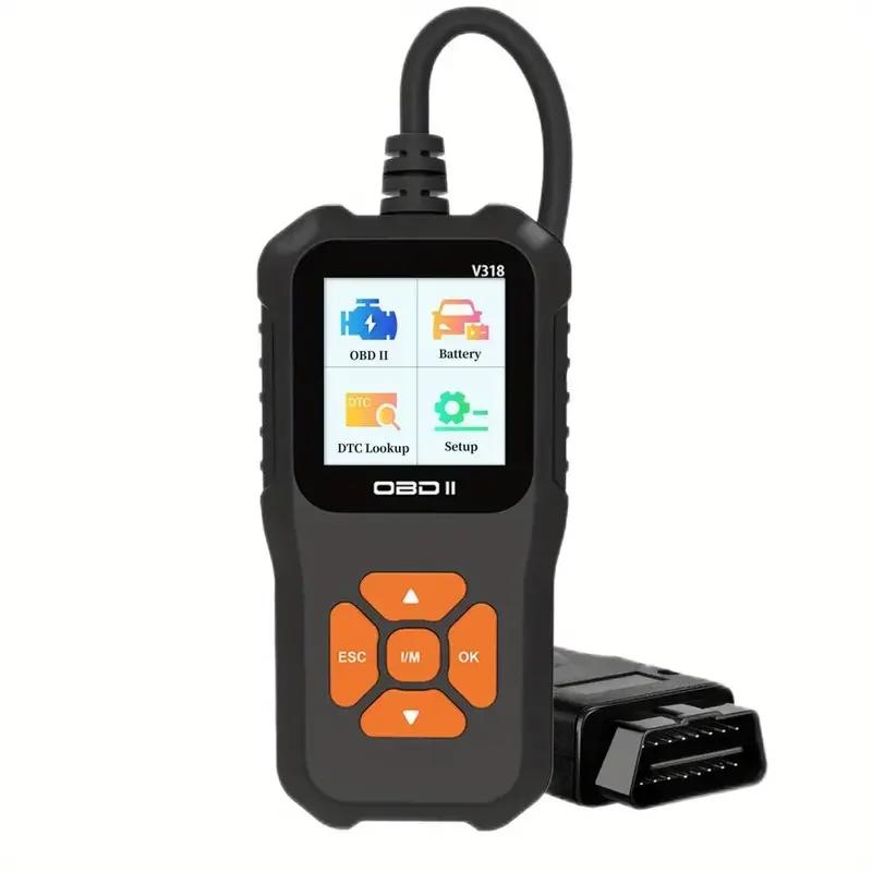

Инструмент для диагностики автомобиля OBD2 - Считыватель кодов двигателя с функцией сброса, Тест аккумулятора, CAN EOBD сканер чёрный