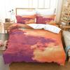 Cloud Sky Duvet Cover Set King/Queen Size,pink Blue-green Beautiful Natural Scenery Soft Bedding Set for Kids Teens Adults Girls