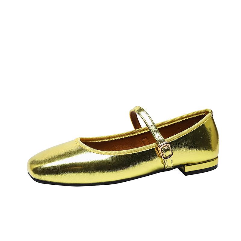 Mary-Jane-Schuhe für Damen, rutschfeste Ballerinas mit quadratischer geschlossener Spitze und Knöchelriemen, lässige flache Arbeitsschuhe für Damen, bequeme schicke flache Schuhe, elegante Schuhe